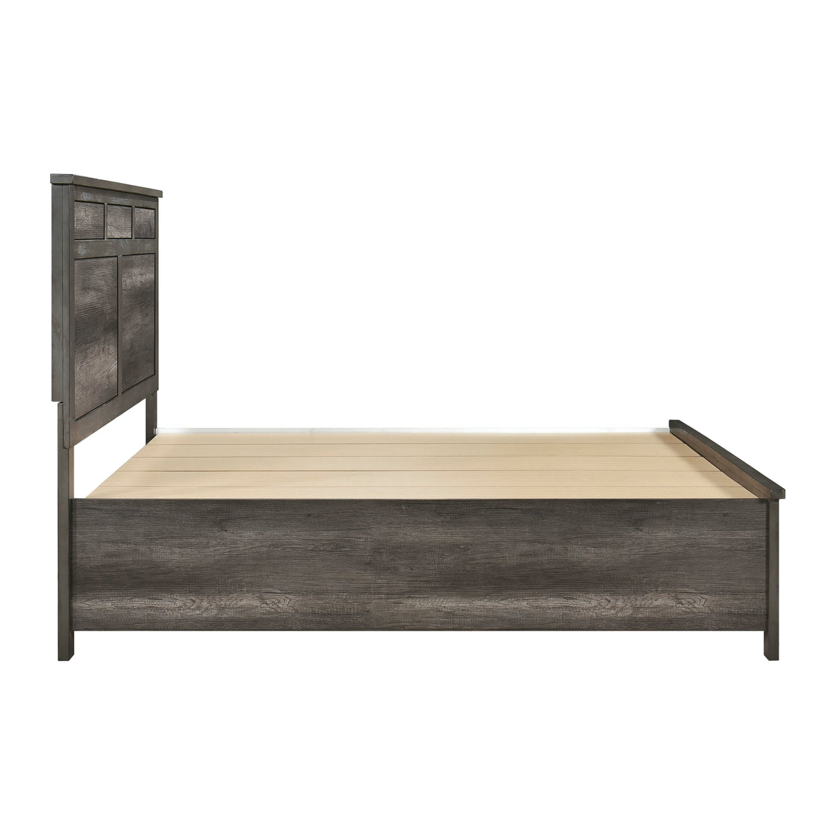 Lenior Gray California King Platform Bed with Footboard Storage by Homelegance at Eve Furniture