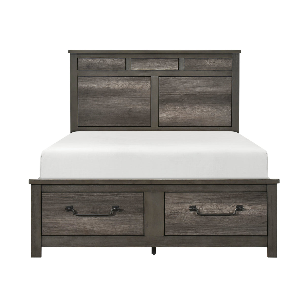 Lenior Gray California King Platform Bed with Footboard Storage by Homelegance at Eve Furniture