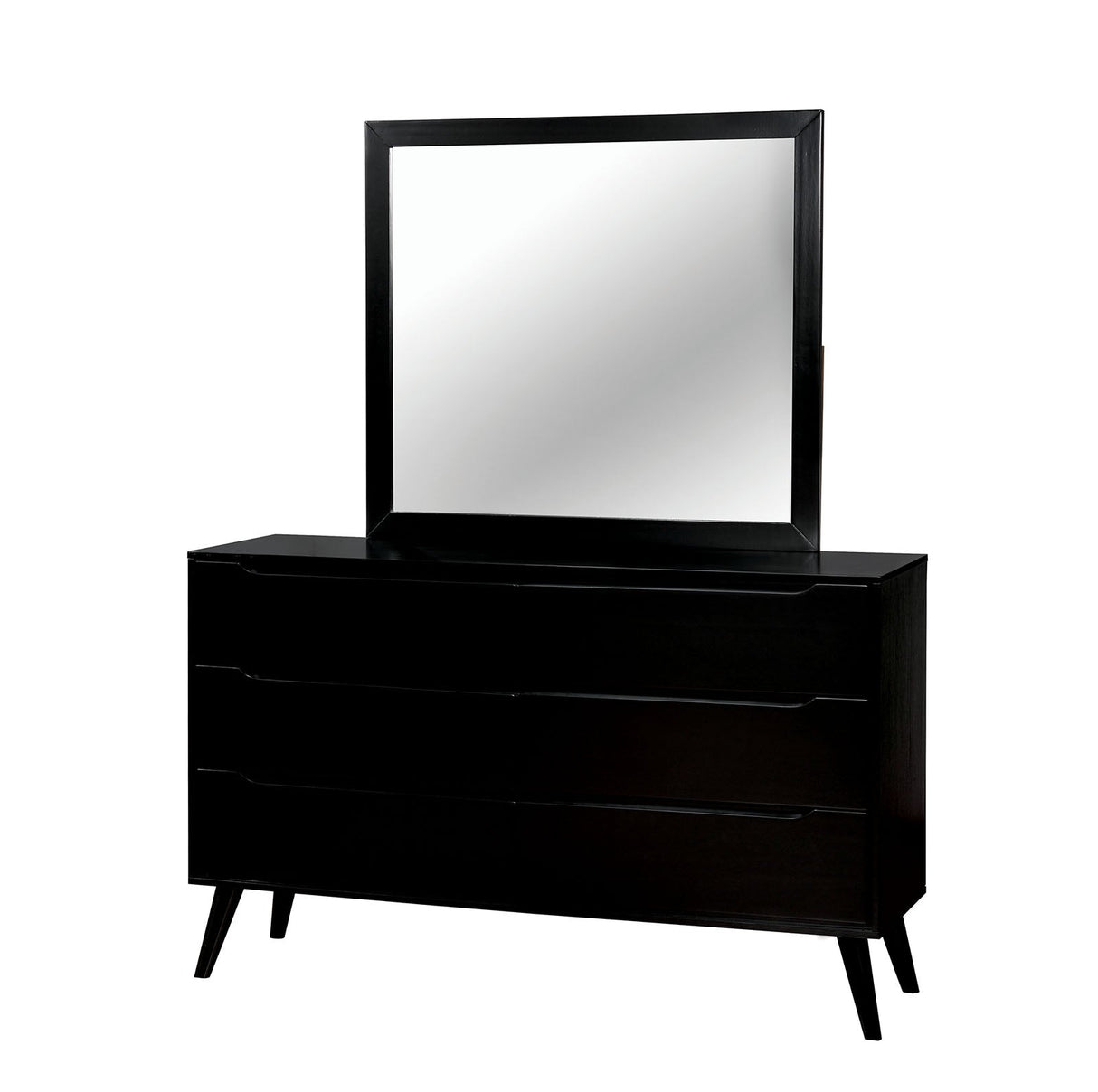 Lennart Black Rectangular Mirror by Furniture of America at Eve Furniture