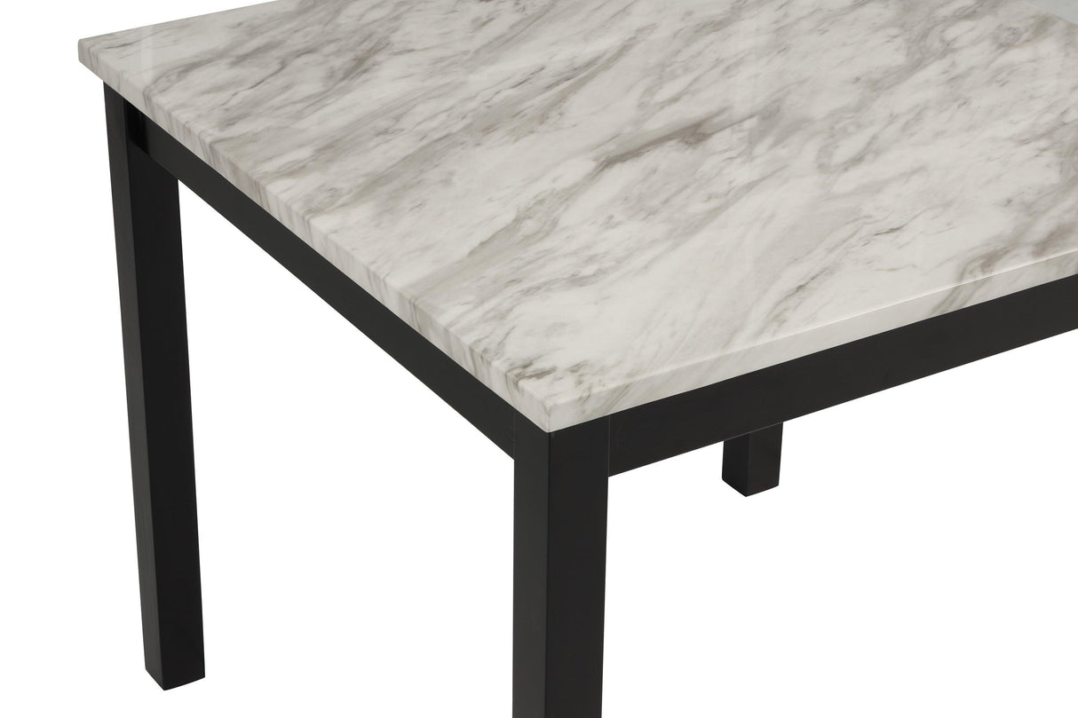 Lennon Black and White Velvet 5-Piece Counter Height Dining Set by Crown Mark at Eve Furniture