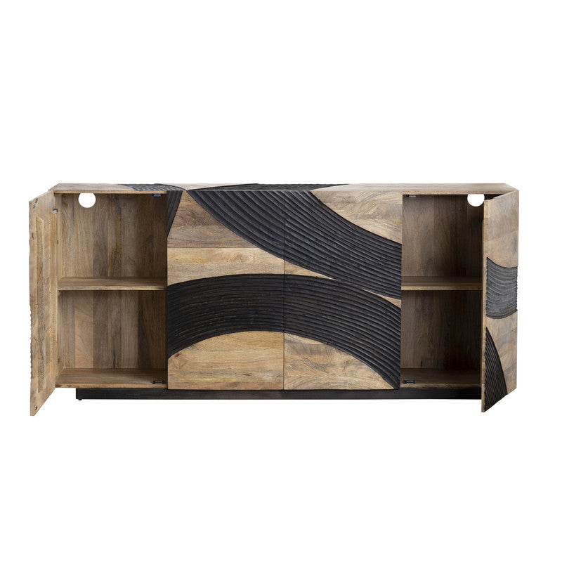 Lennox Brown Four-Door Sideboard by Crestview at Eve Furniture