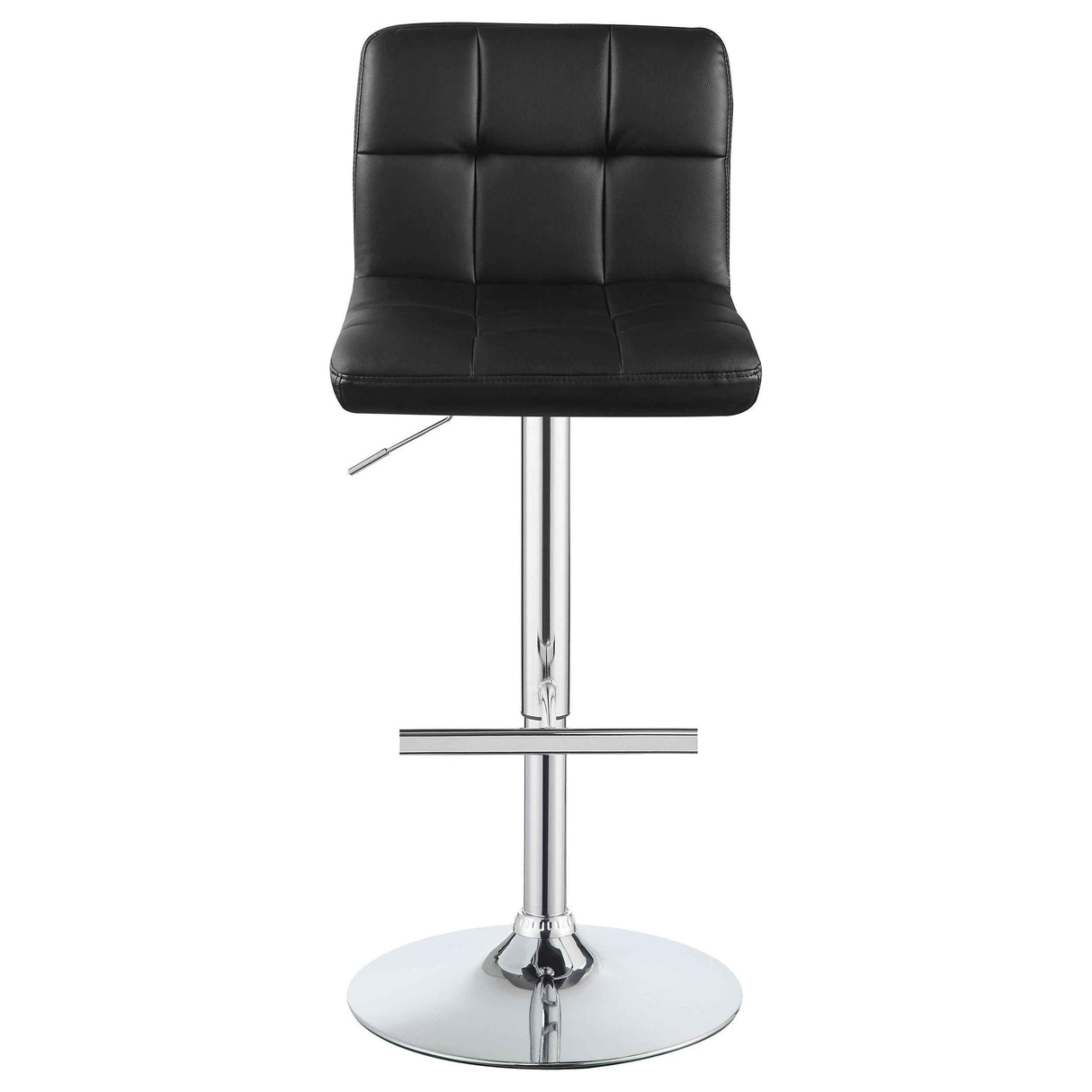 Lenny Black Upholstered Adjustable Bar Stool (Set of 2) by Coaster at Eve Furniture