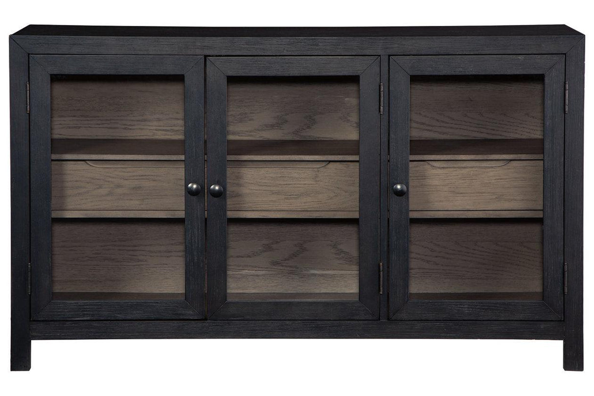 Lenston Black/Gray Accent Cabinet by Ashley at Eve Furniture