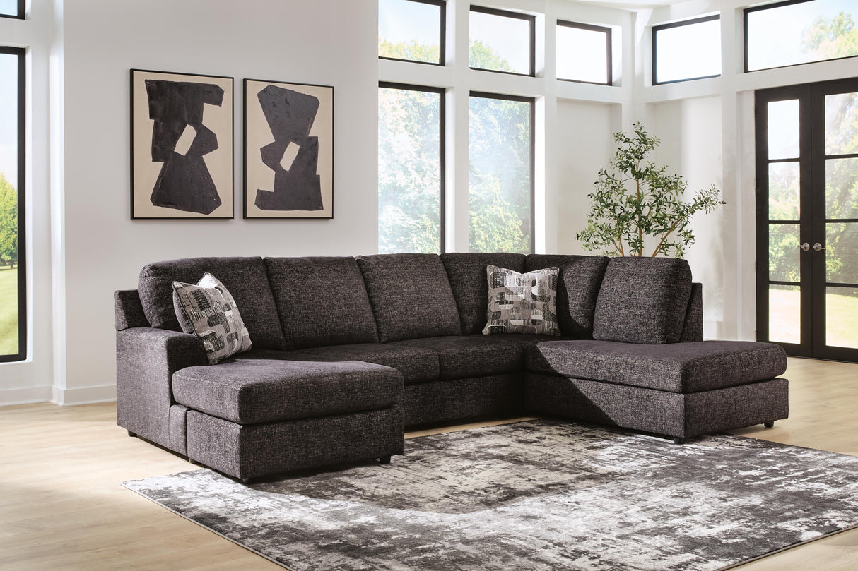 Lentiz Onyx 2-Piece Sectional with Chaise by Ashley at Eve Furniture