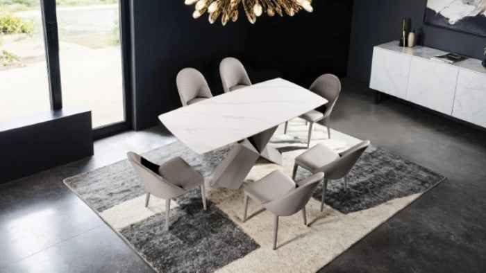 Lenvik Brown/White 7-Piece Dining Room Set by Furniture of America at Eve Furniture