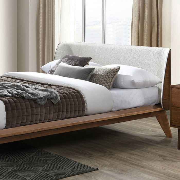 Lenzburg Walnut/Beige 4-Piece Queen Bedroom Set by Furniture of America at Eve Furniture