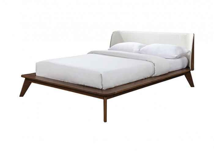Lenzburg Walnut/Beige 4-Piece Queen Bedroom Set by Furniture of America at Eve Furniture