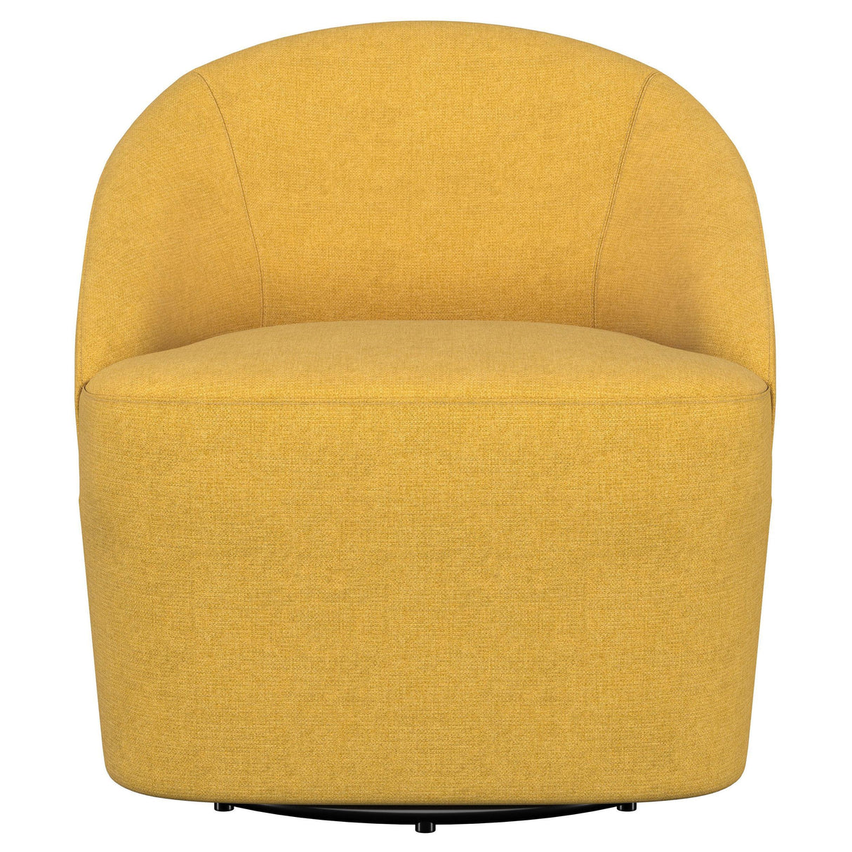 Leon Mustard Yellow Upholstered Accent Swivel Barrel Chair by Coaster at Eve Furniture