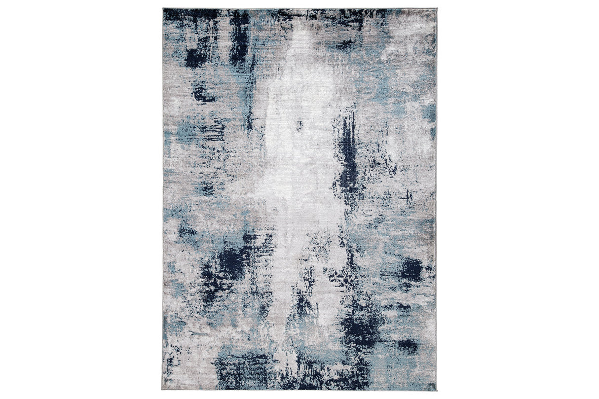 Leonelle Cream/Blue/Gray Large Rug by Ashley at Eve Furniture