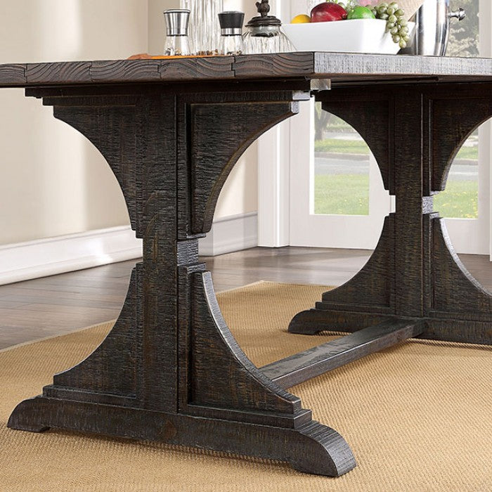 Leonidas Antique Black Dining Table by Furniture of America at Eve Furniture