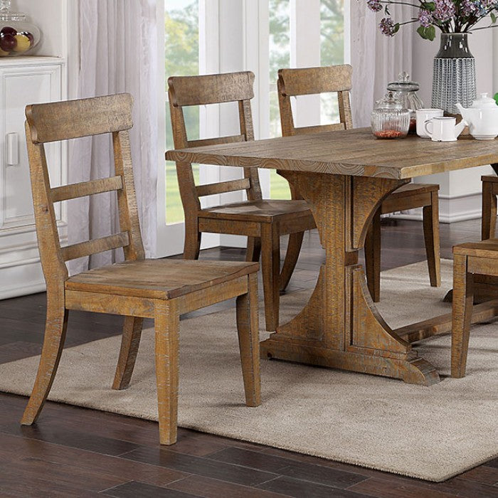 Leonidas Natural Tone Dining Table by Furniture of America at Eve Furniture