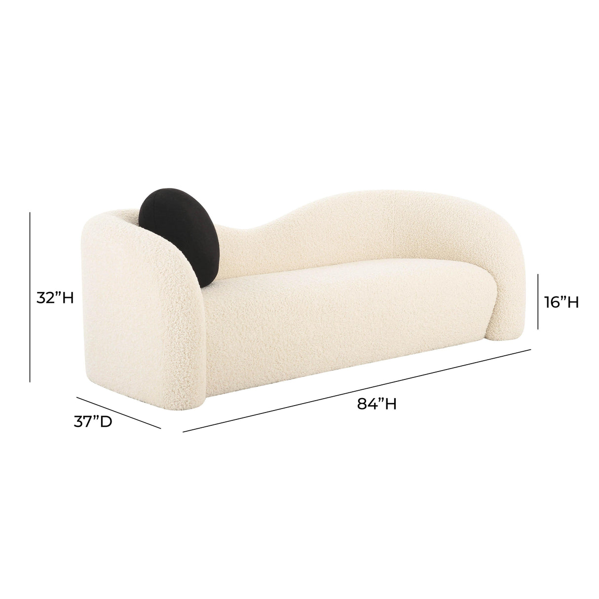 Leonie Beige Faux Shearling 84" Sofa by TOV Furniture at Eve Furniture