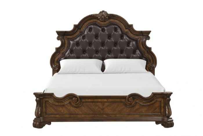Leovanni Dark Brown 4-Piece Queen Bedroom Set by Furniture of America at Eve Furniture