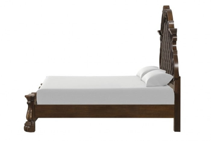 Leovanni Dark Brown 4-Piece Queen Bedroom Set by Furniture of America at Eve Furniture