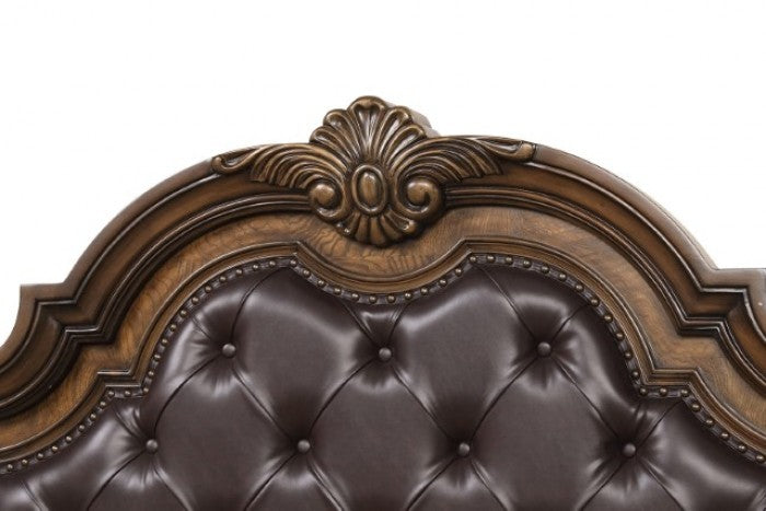 Leovanni Dark Brown 4-Piece Queen Bedroom Set by Furniture of America at Eve Furniture