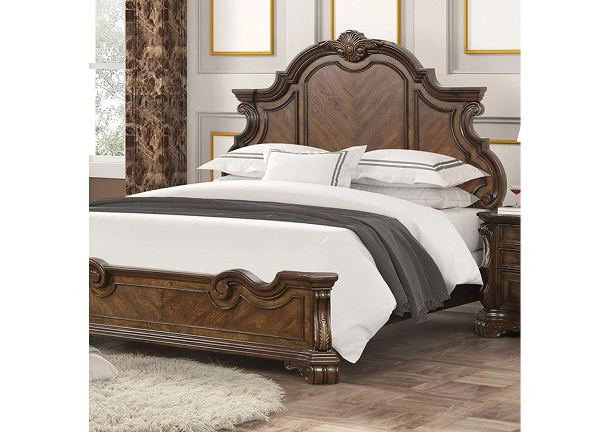 Leovanni Dark Brown Bombay Queen Bed by Furniture of America at Eve Furniture