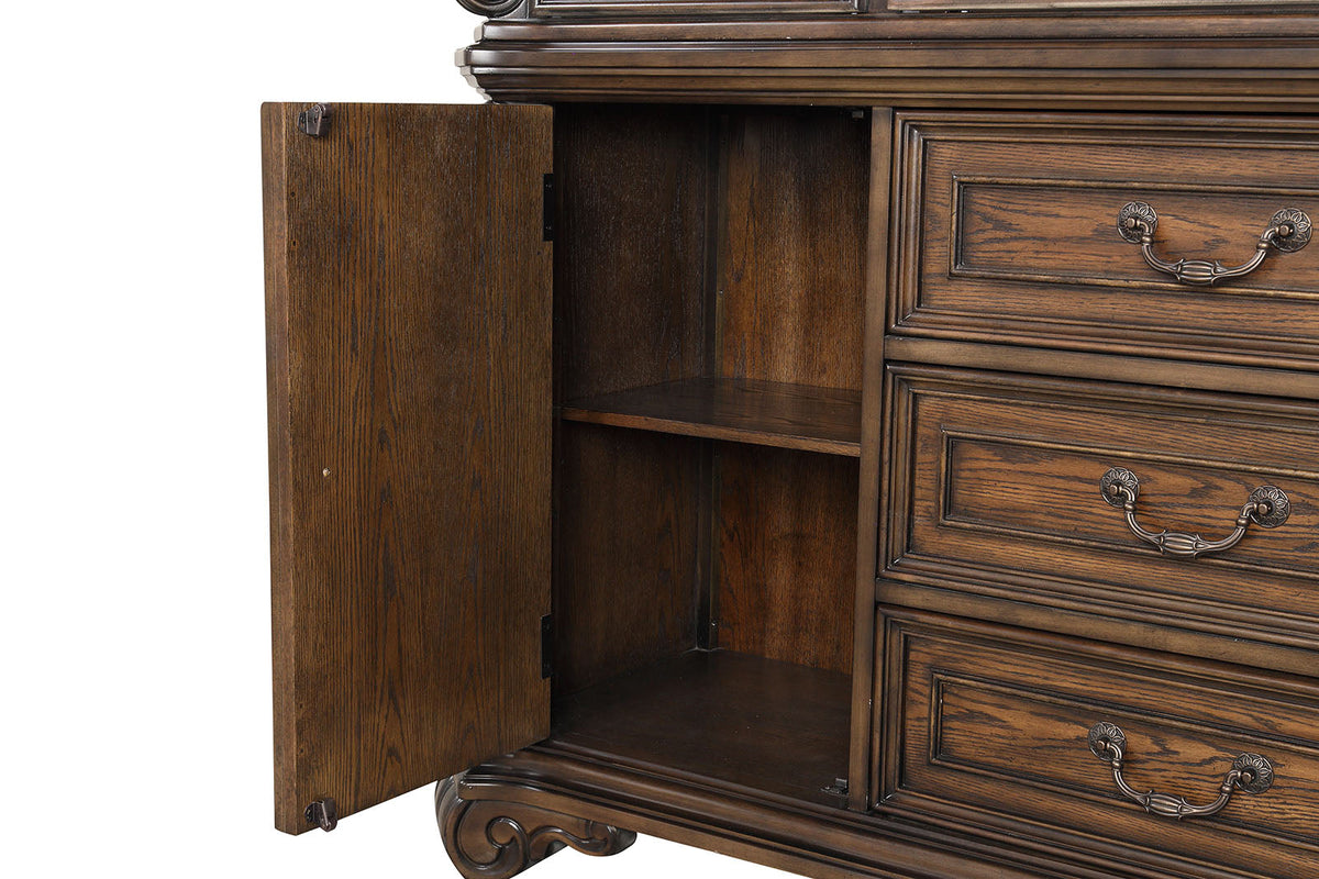 Leovanni Dark Brown Hutch and Buffet by Furniture of America at Eve Furniture