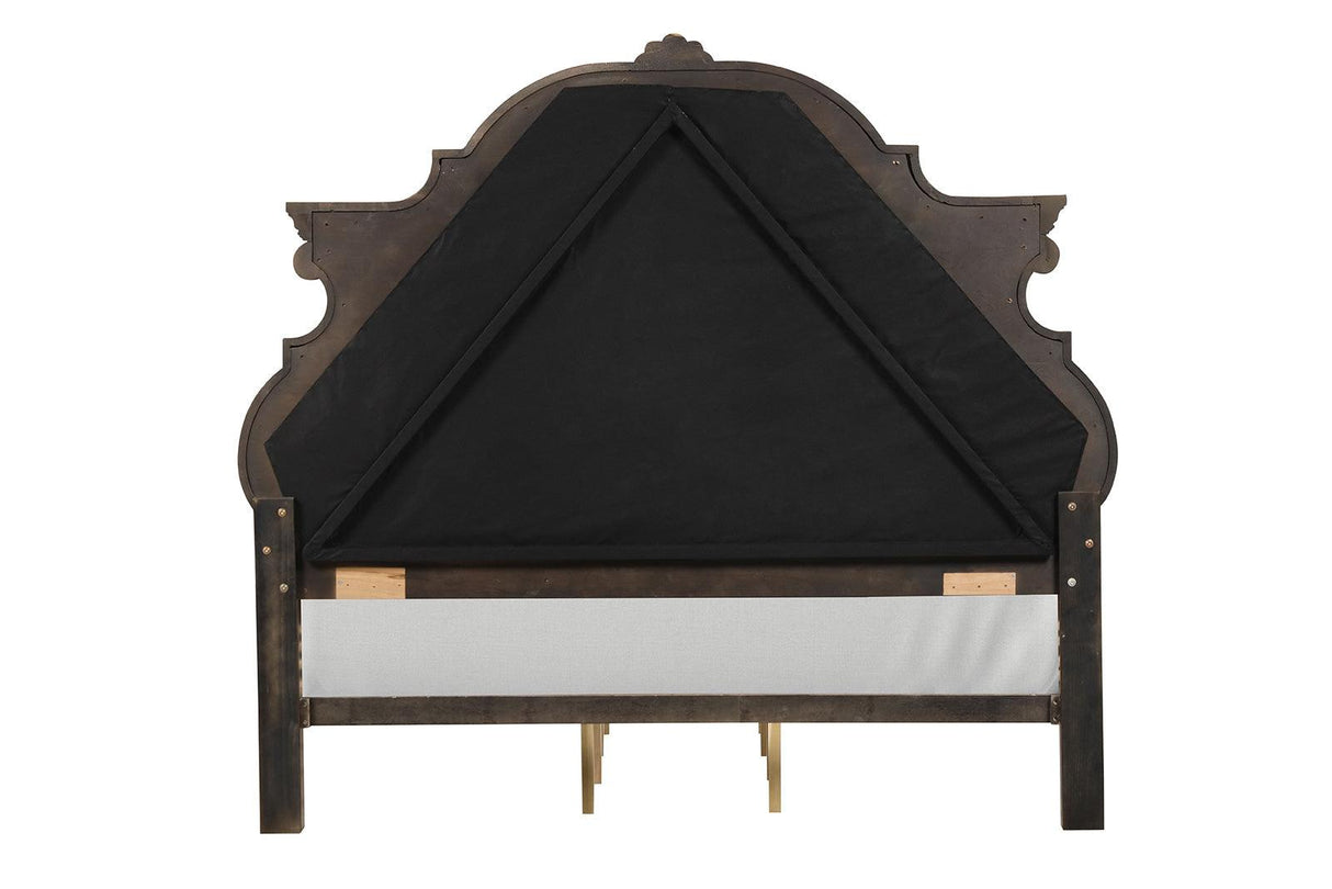 Leovanni Dark Brown Bombay Tufted Queen Bed by Furniture of America at Eve Furniture