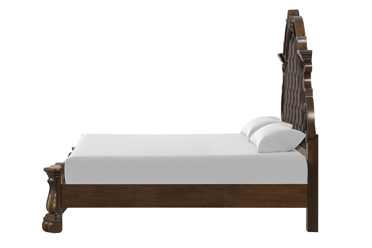 Leovanni Dark Brown Bombay Tufted Queen Bed by Furniture of America at Eve Furniture