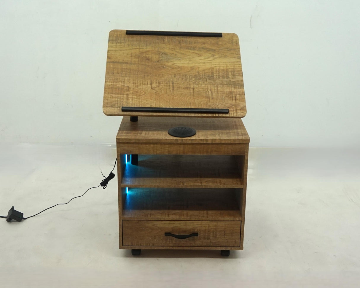 Lerma Mango 1-drawer Adjustable Tray Top Nightstand With Speaker by Coaster at Eve Furniture