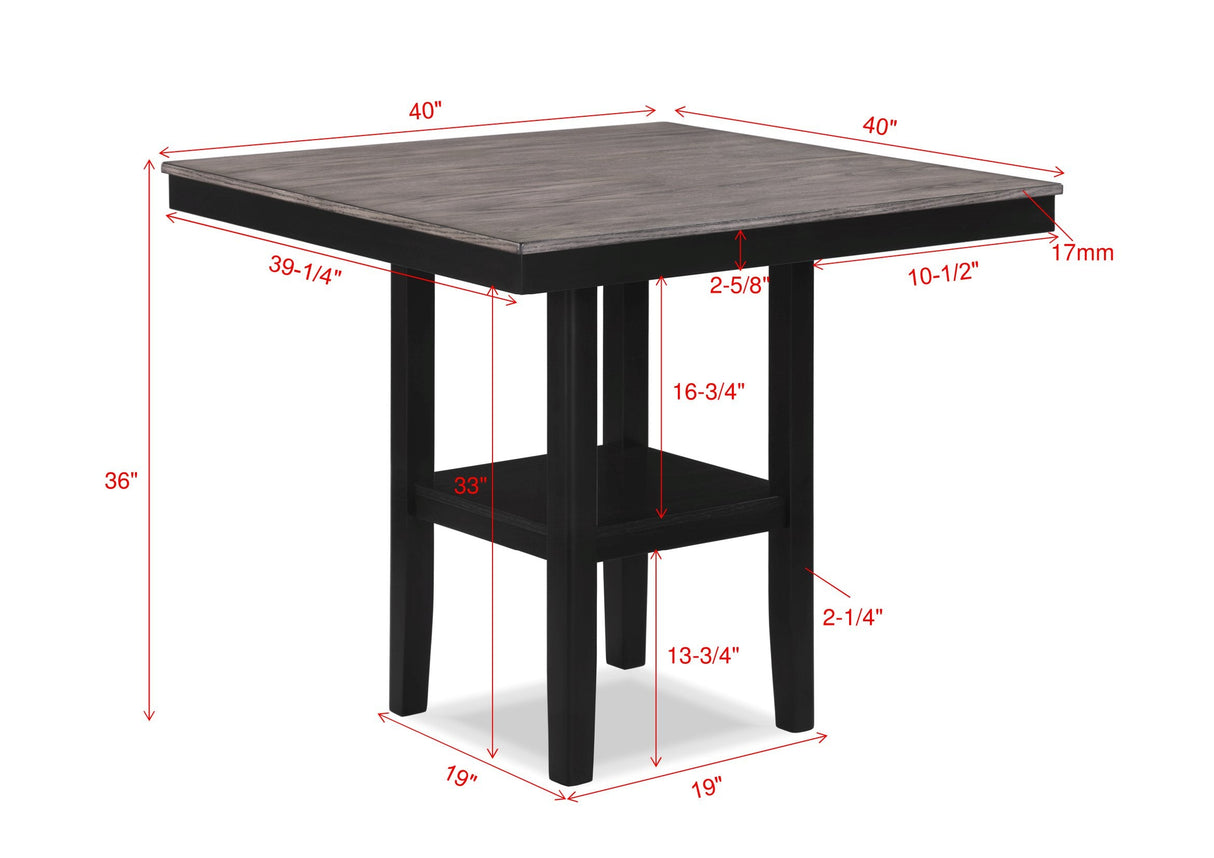 Lester Light Gray 5-Piece Counter Height Set by Crown Mark at Eve Furniture