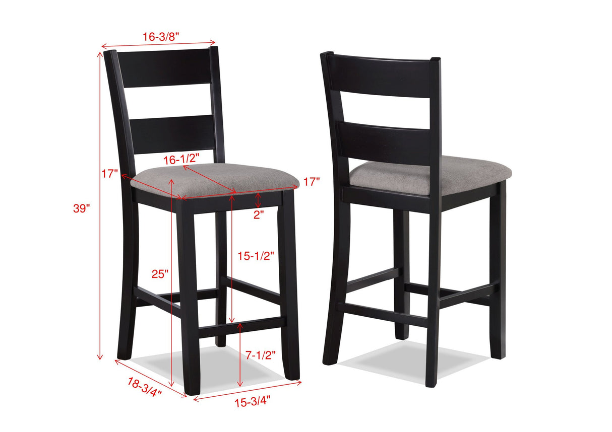 Lester Light Gray 5-Piece Counter Height Set by Crown Mark at Eve Furniture
