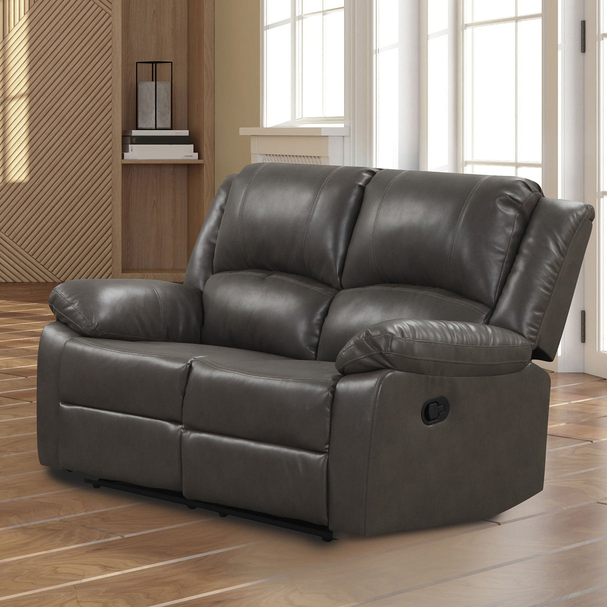Letha Gray PU Leather Sofa & Loveseat by Furniture of America at Eve Furniture