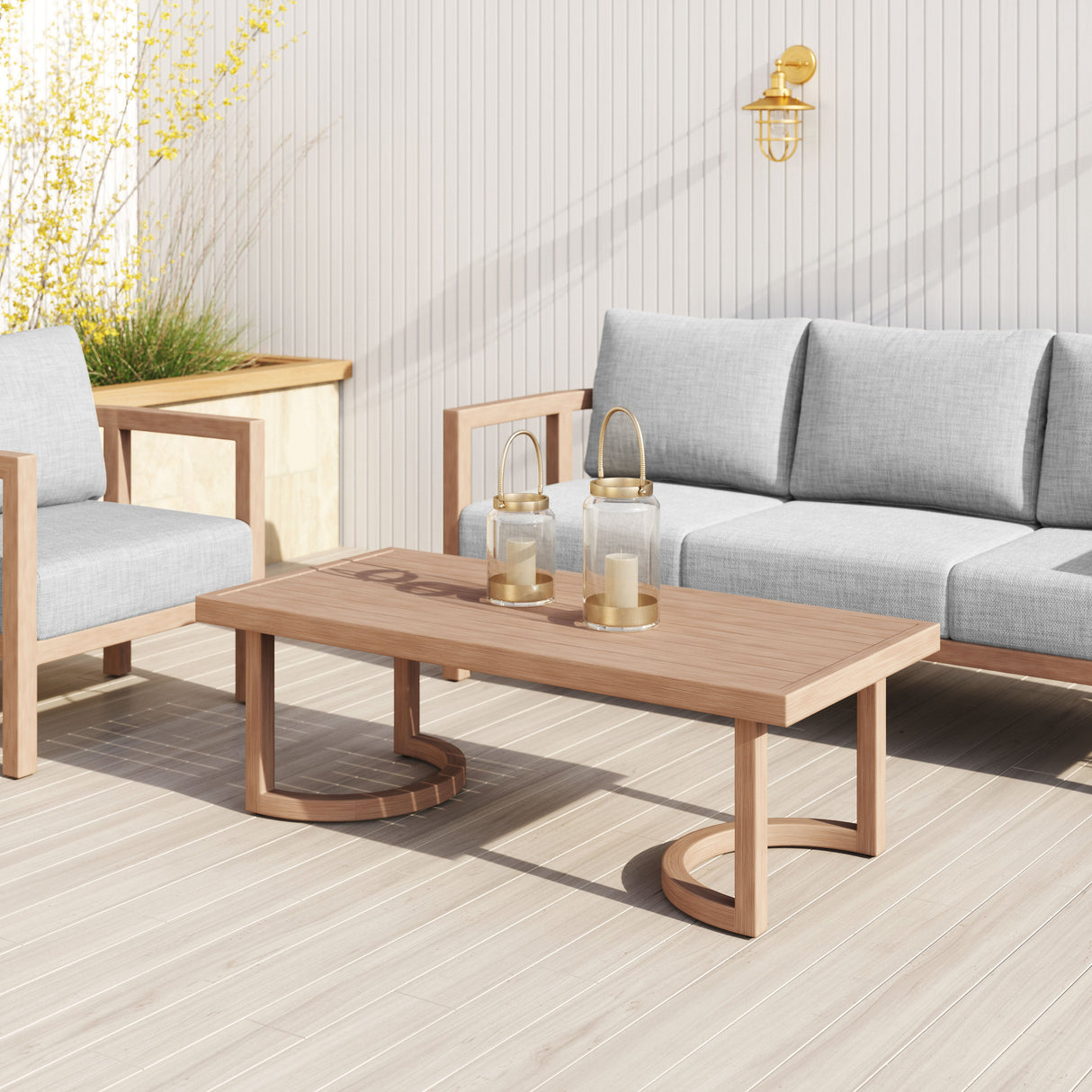 Leto Brown Outdoor Coffee Table by Zuomod at Eve Furniture