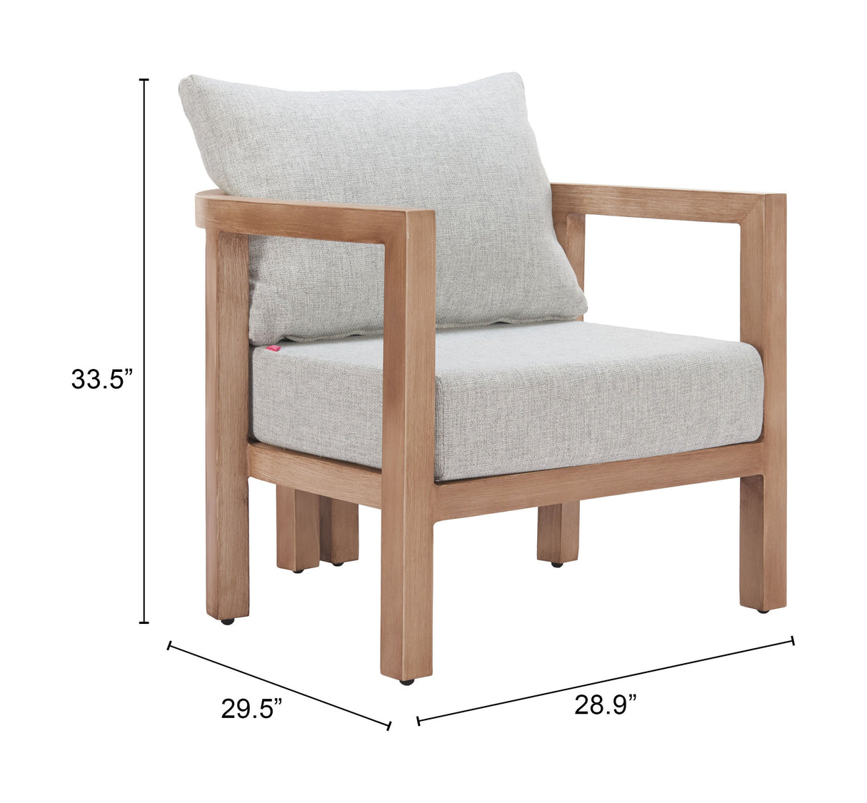 Leto Gray Outdoor Armchair by Zuomod at Eve Furniture