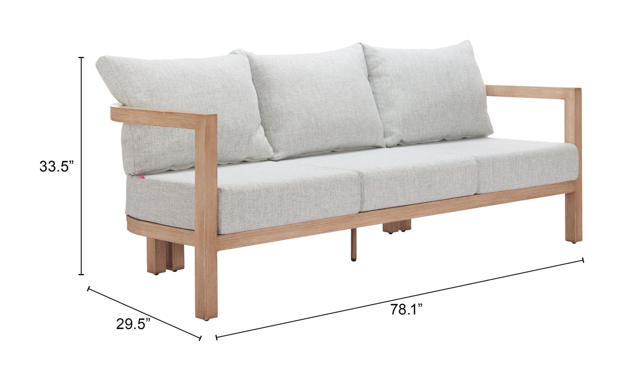 Leto Gray Outdoor Sofa by Zuomod at Eve Furniture