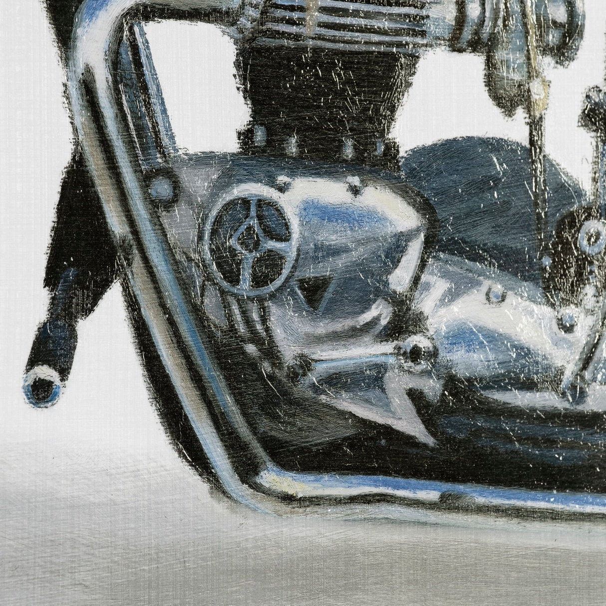 Lets Roll White II by James Wiens a Hand Embellished Textured Framed Art Print Matted under Glass by Mercana at Eve Furniture