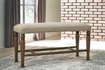 Lettner Gray/Brown Dining Bench by Ashley at Eve Furniture