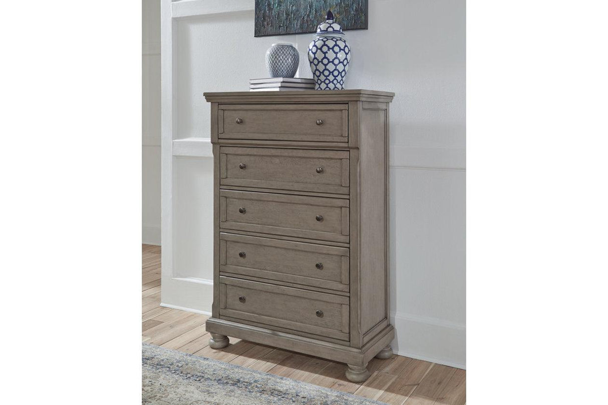 Lettner Light Gray Chest of Drawers by Ashley at Eve Furniture
