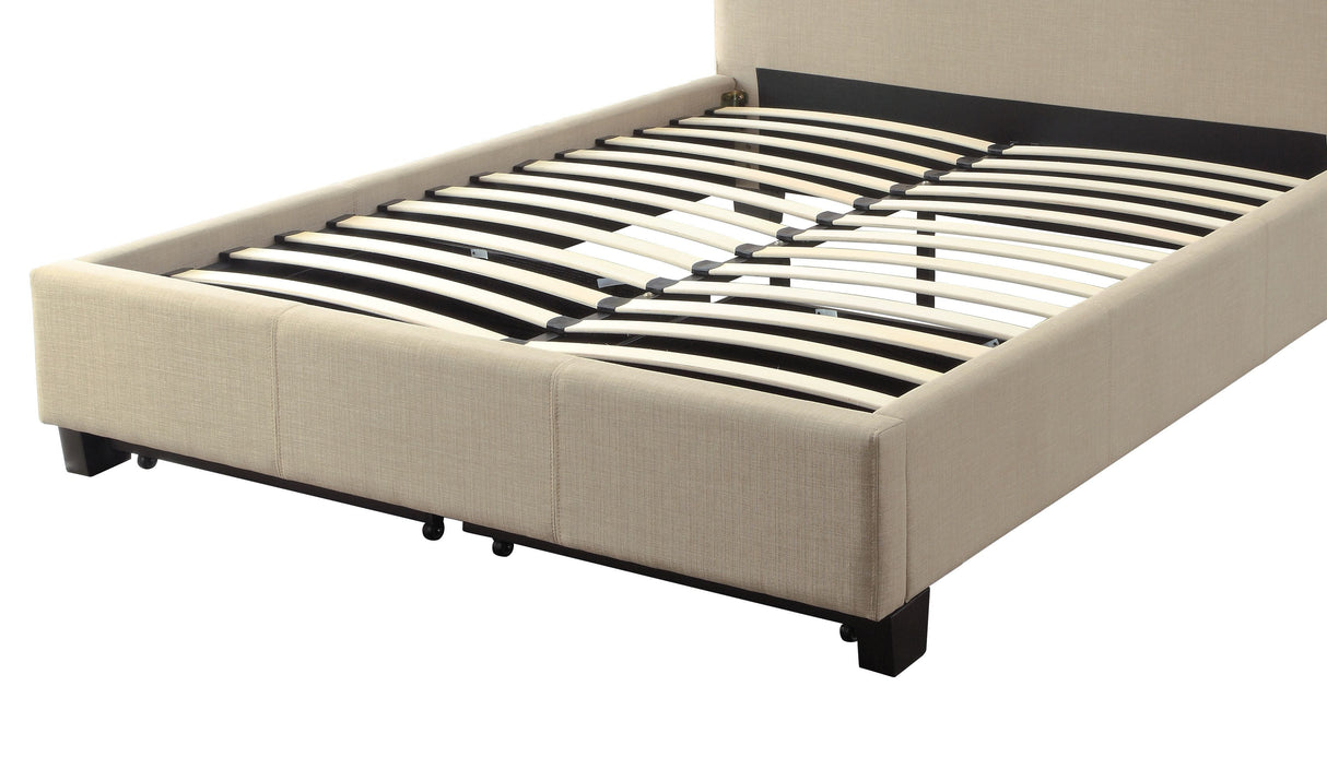 Levi Tufted Footboard Storage Bed in Toast Linen by Modus Furniture at Eve Furniture