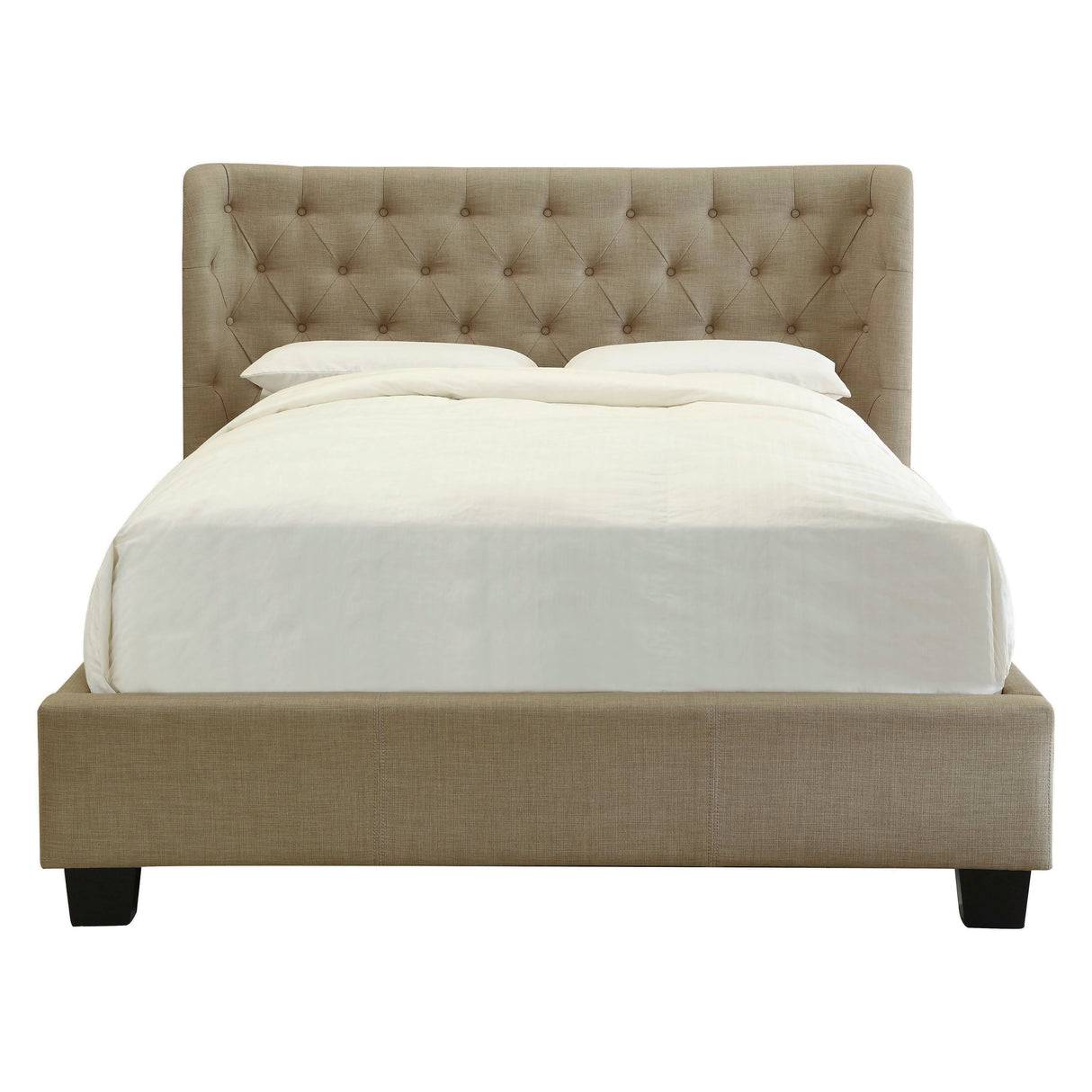 Levi Tufted Footboard Storage Bed in Toast Linen by Modus Furniture at Eve Furniture