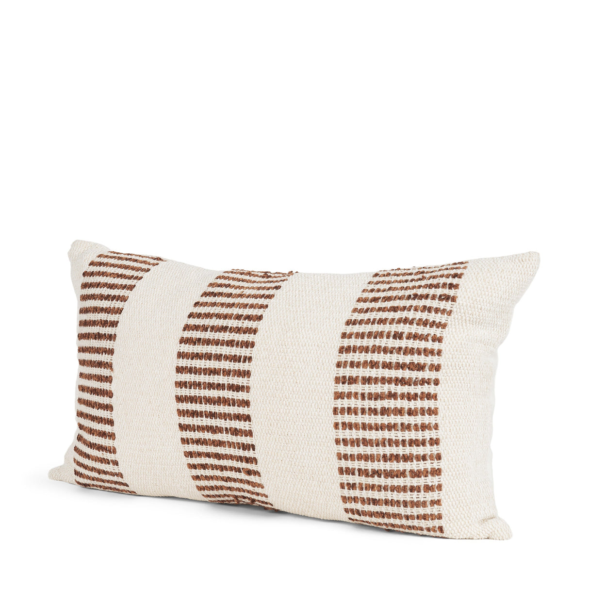 Levon 14x26 Lumbar Plush Cream w/ Orange Dashed Stripes Decorative Pillow Cover by Mercana at Eve Furniture