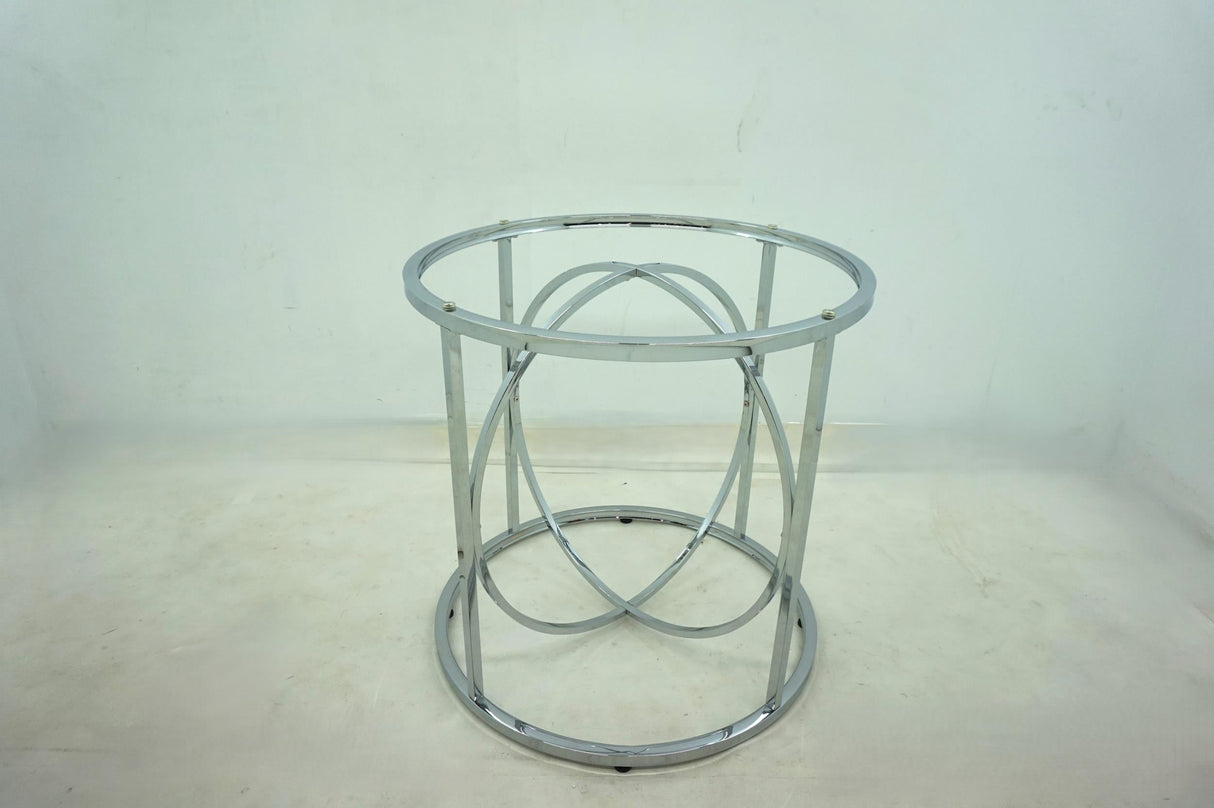 Levy Chrome 48-inch Round Glass Top Dining Table by Coaster at Eve Furniture