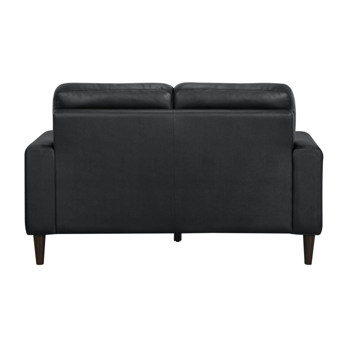 Lewes Black Leather Loveseat by Homelegance at Eve Furniture