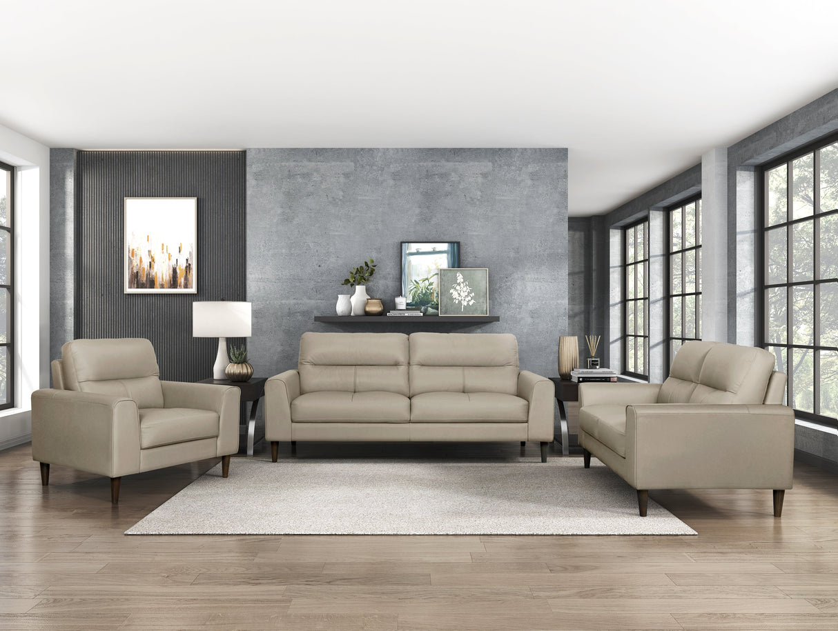 Lewes Latte Leather Loveseat by Homelegance at Eve Furniture