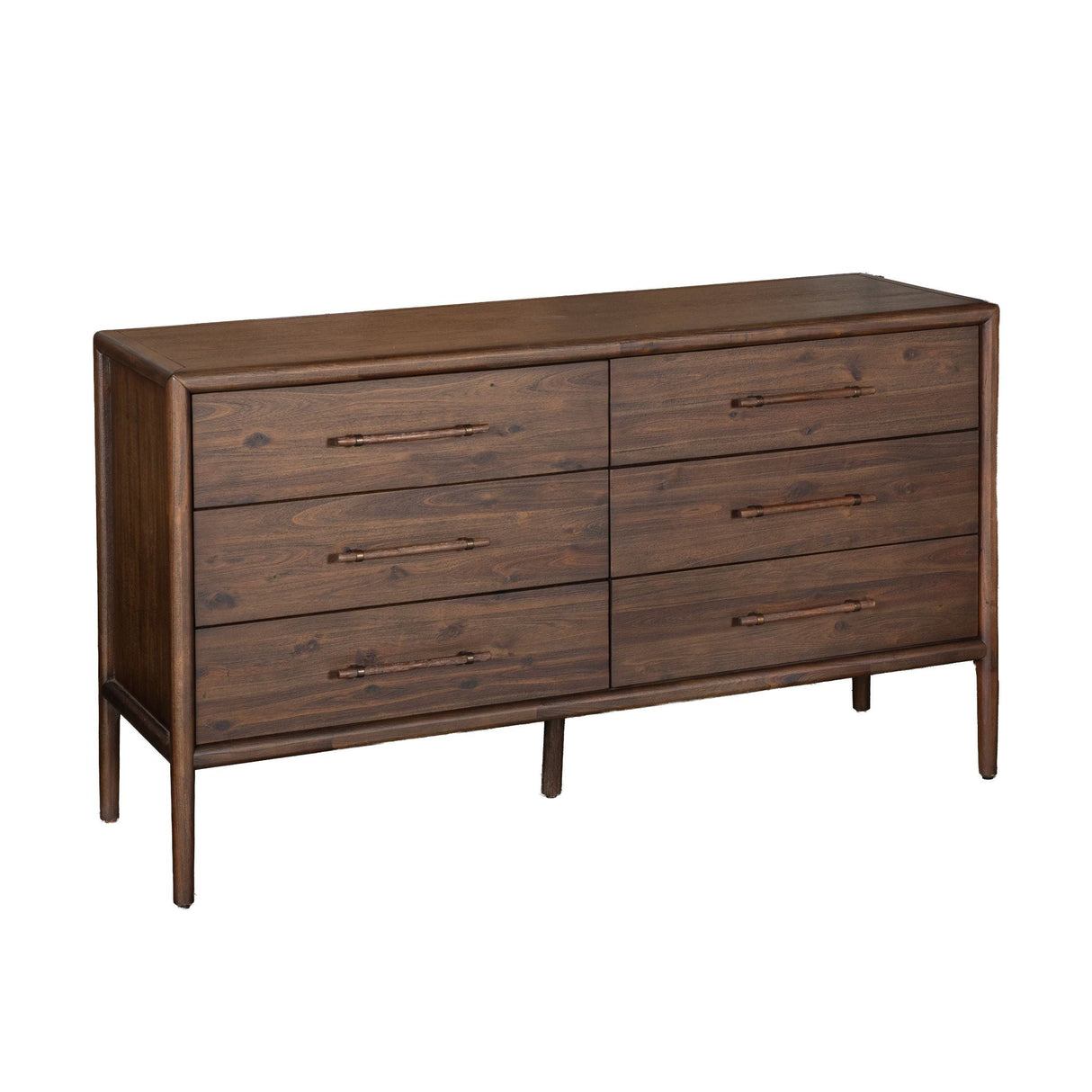 Lewis 51" Dresser with Six Drawers in Dark Acacia by Home Trends & Design at Eve Furniture