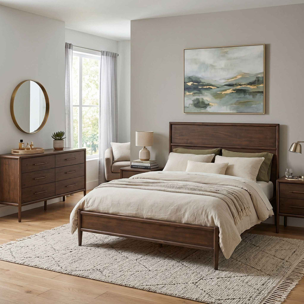 Lewis King Bed in Dark Acacia by Home Trends & Design at Eve Furniture