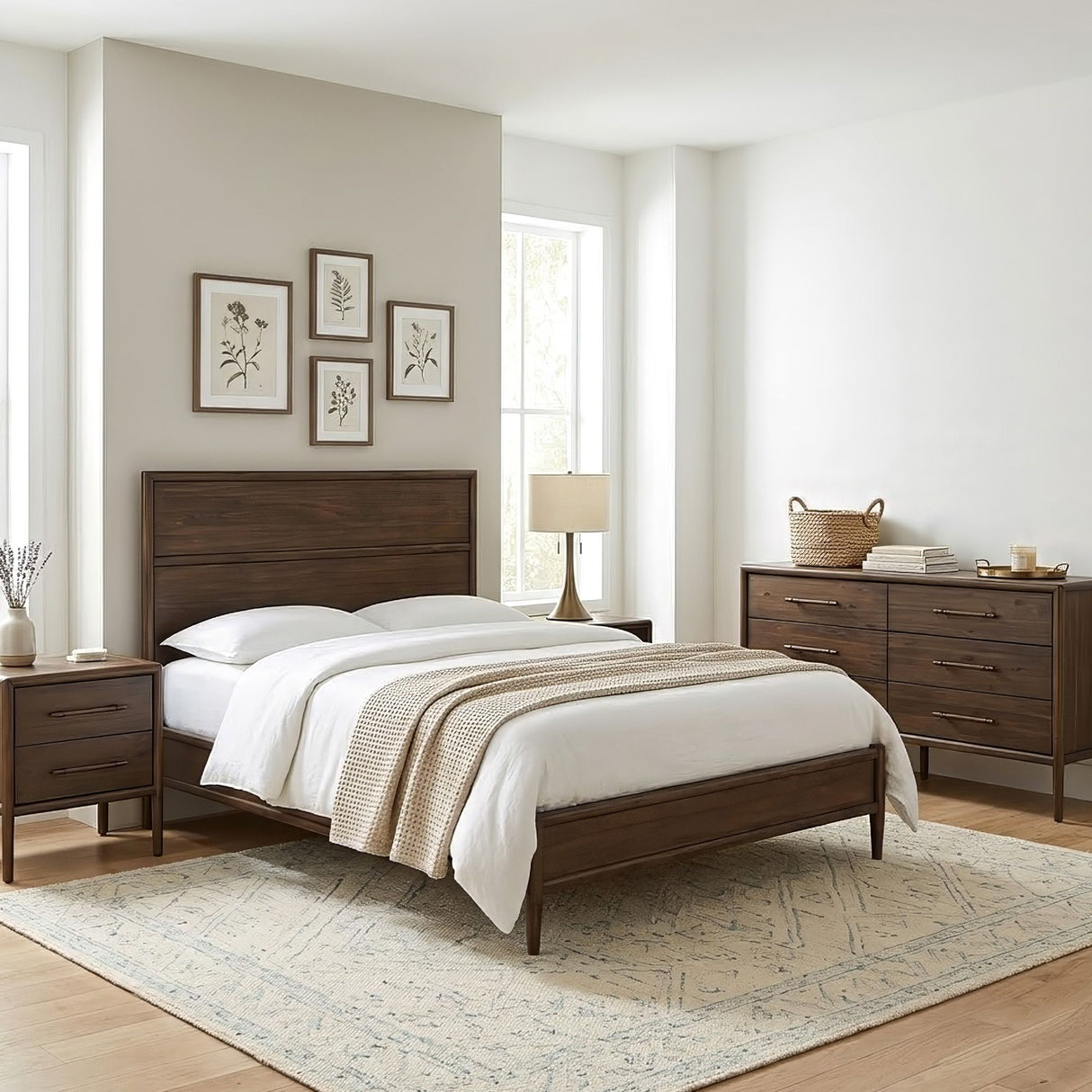 Lewis Queen Bed in Dark Acacia by Home Trends & Design at Eve Furniture
