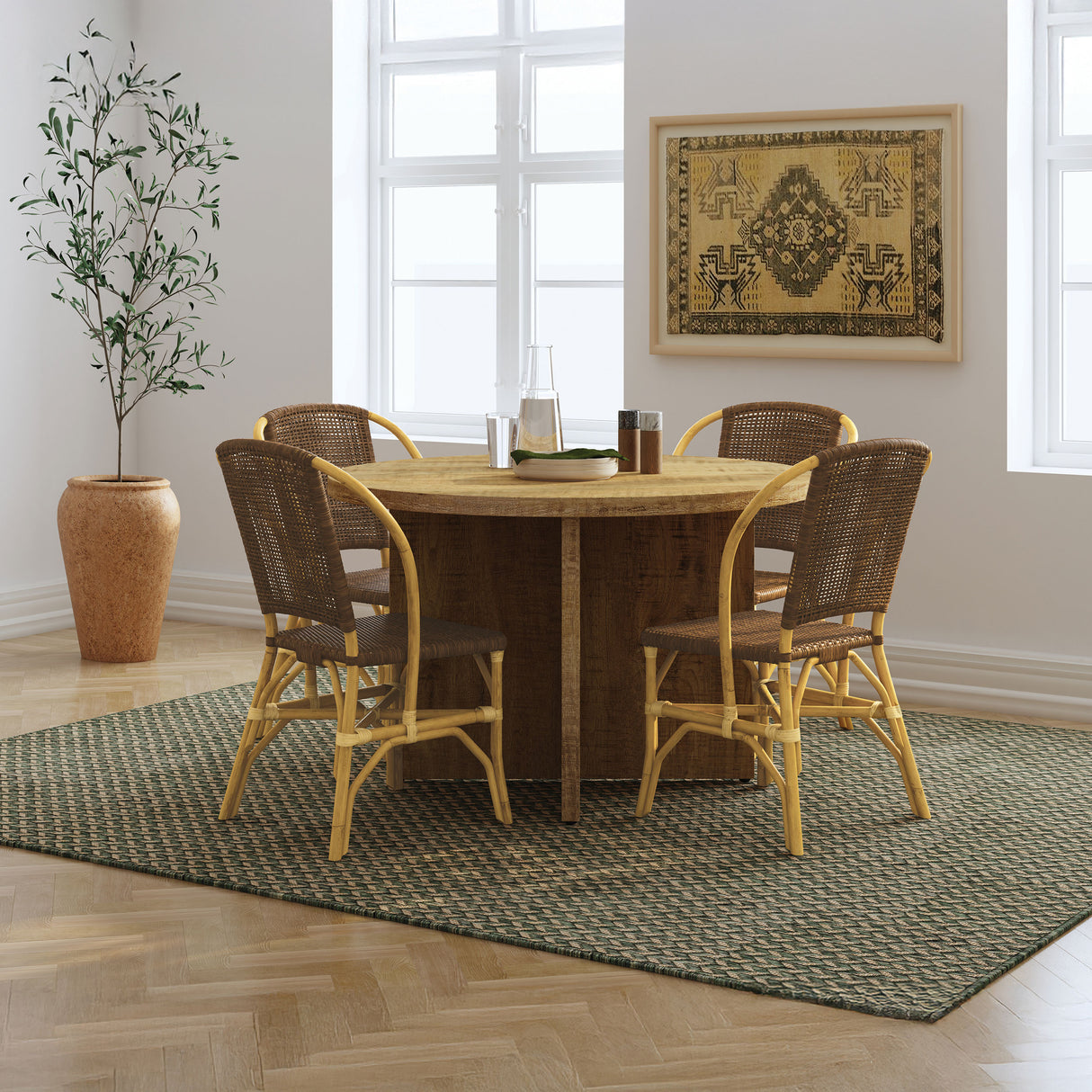 Lexley Woven Rattan Dining Side Chair Brown (Set of 2) by Coaster at Eve Furniture