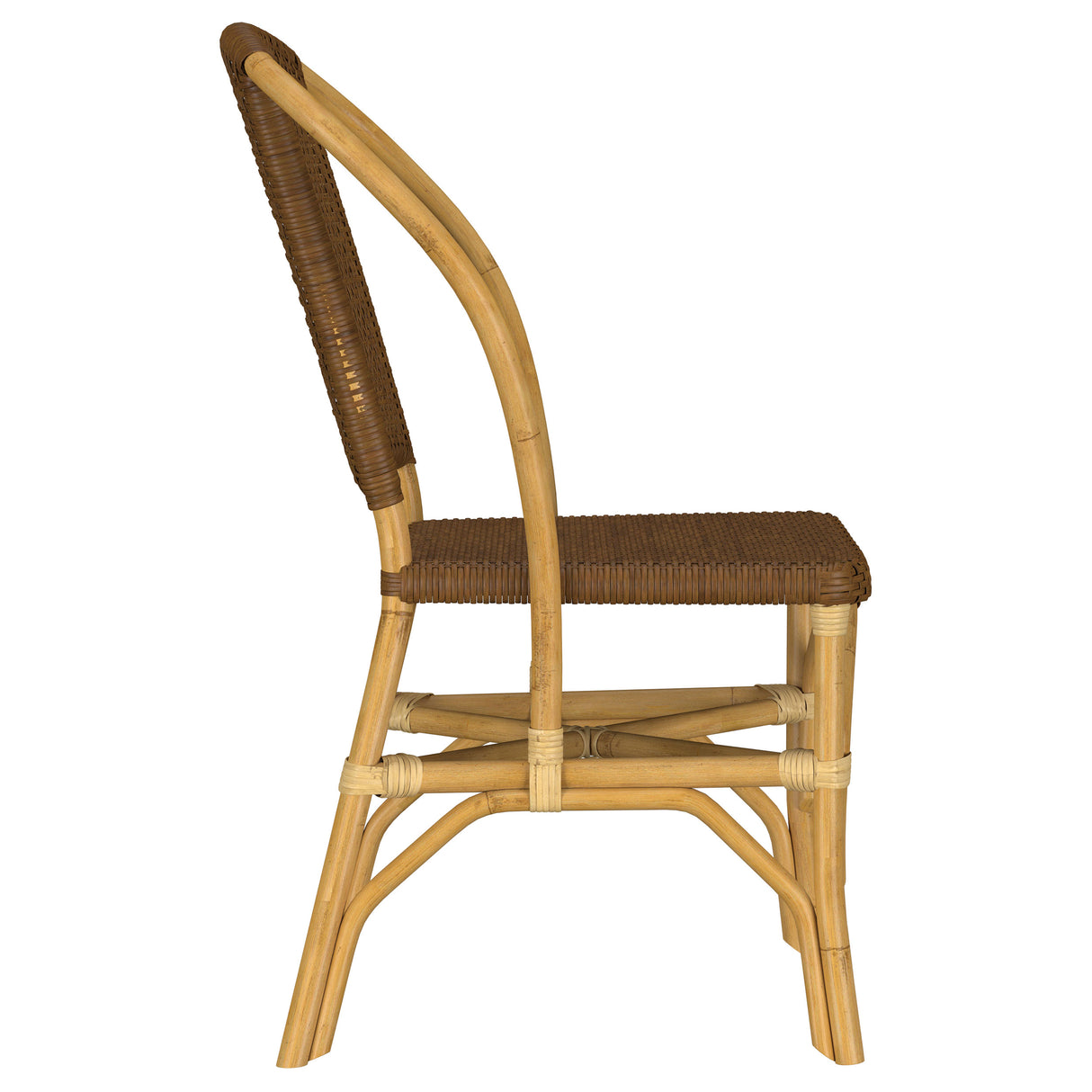 Lexley Woven Rattan Dining Side Chair Brown (Set of 2) by Coaster at Eve Furniture