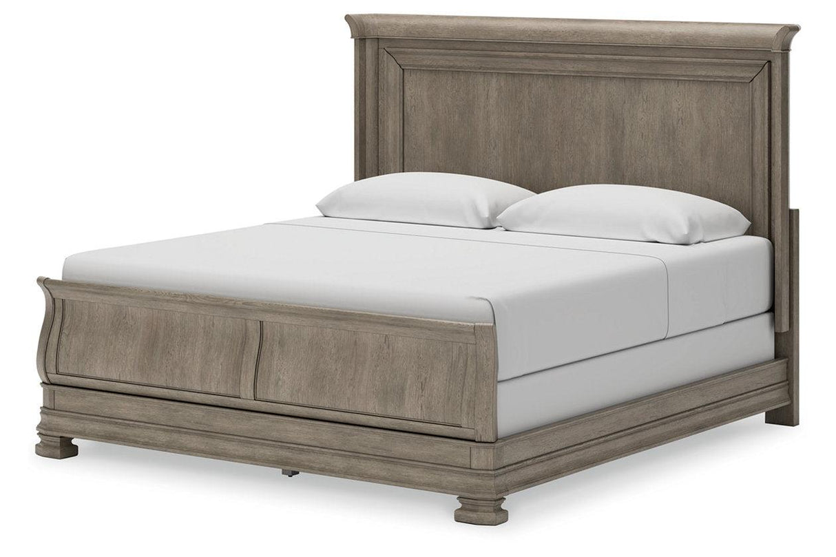 Lexorne Gray California King Sleigh Bed by Ashley at Eve Furniture