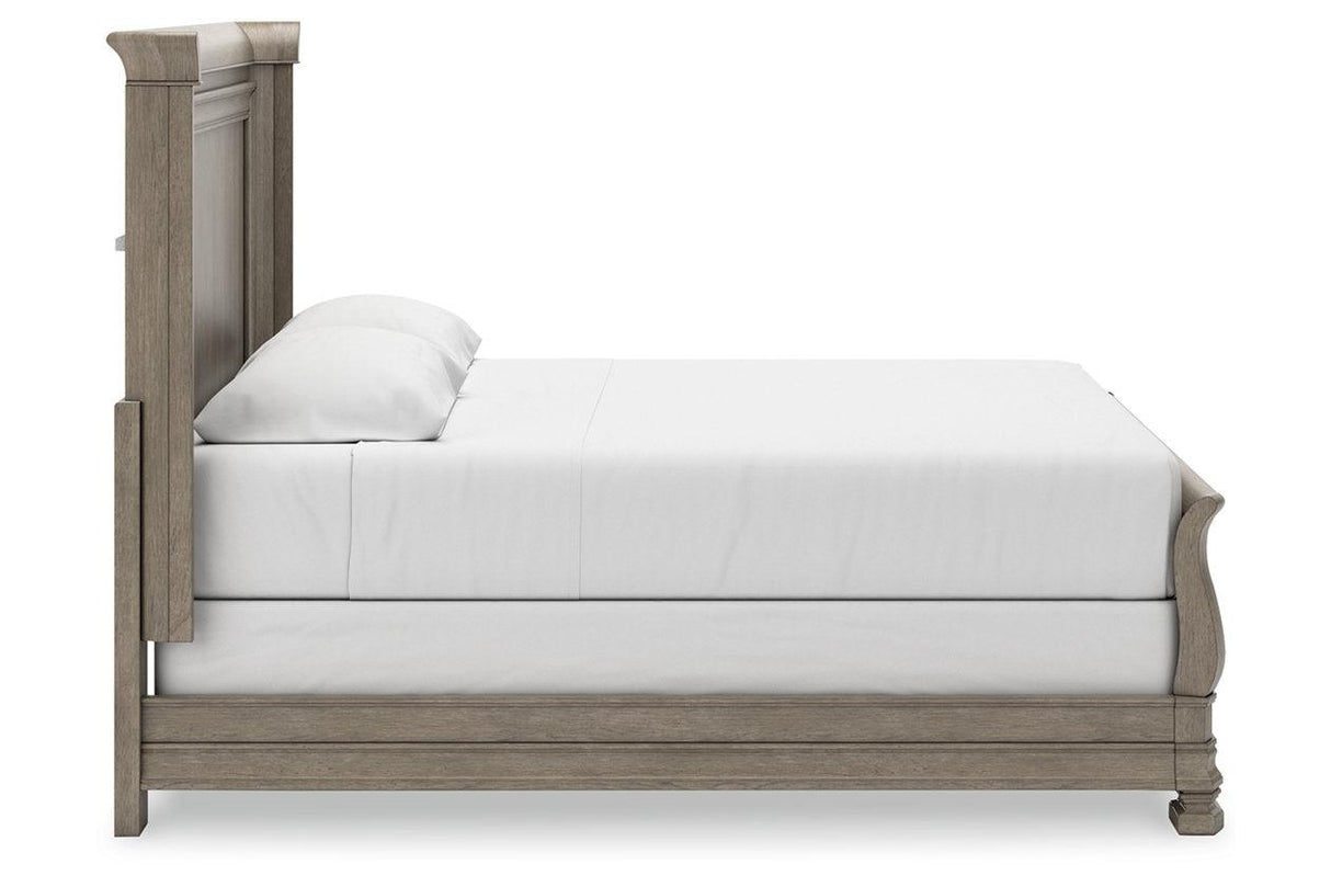 Lexorne Gray California King Sleigh Bed by Ashley at Eve Furniture