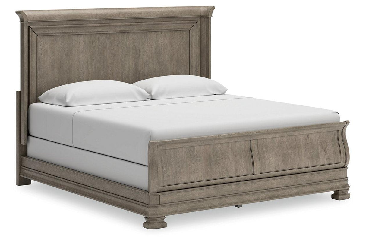 Lexorne Gray California King Sleigh Bed by Ashley at Eve Furniture
