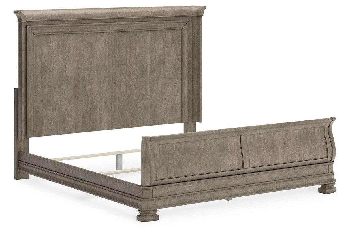 Lexorne Gray King Sleigh Bed by Ashley at Eve Furniture