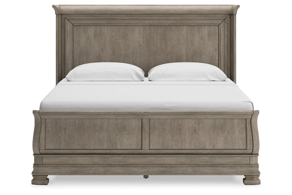 Lexorne Gray King Sleigh Bed by Ashley at Eve Furniture