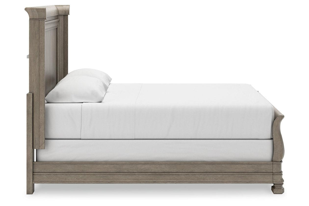 Lexorne Gray King Sleigh Bed by Ashley at Eve Furniture